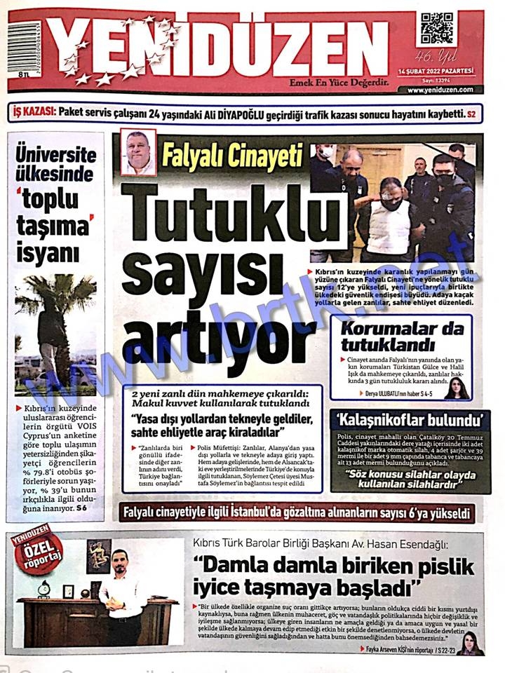 14 Şubat 2022 Gazeteler Manşet 3