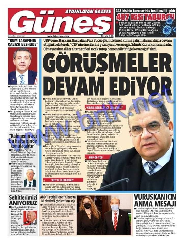 15 Şubat 2022 Salı Gazeteler Manşet 4
