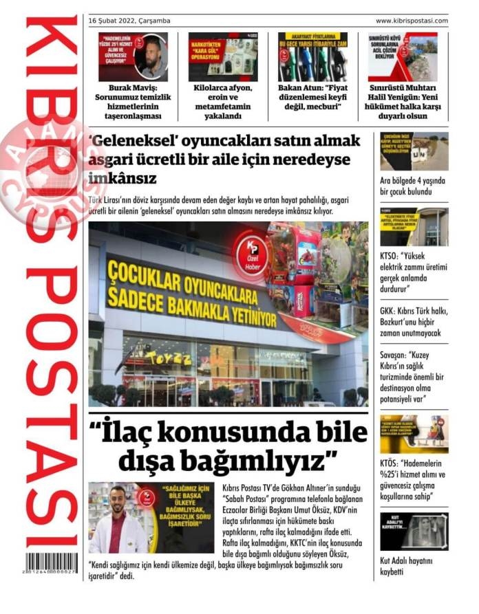 16 Şubat 2022 Çarşamba Gazete Manşetleri 9