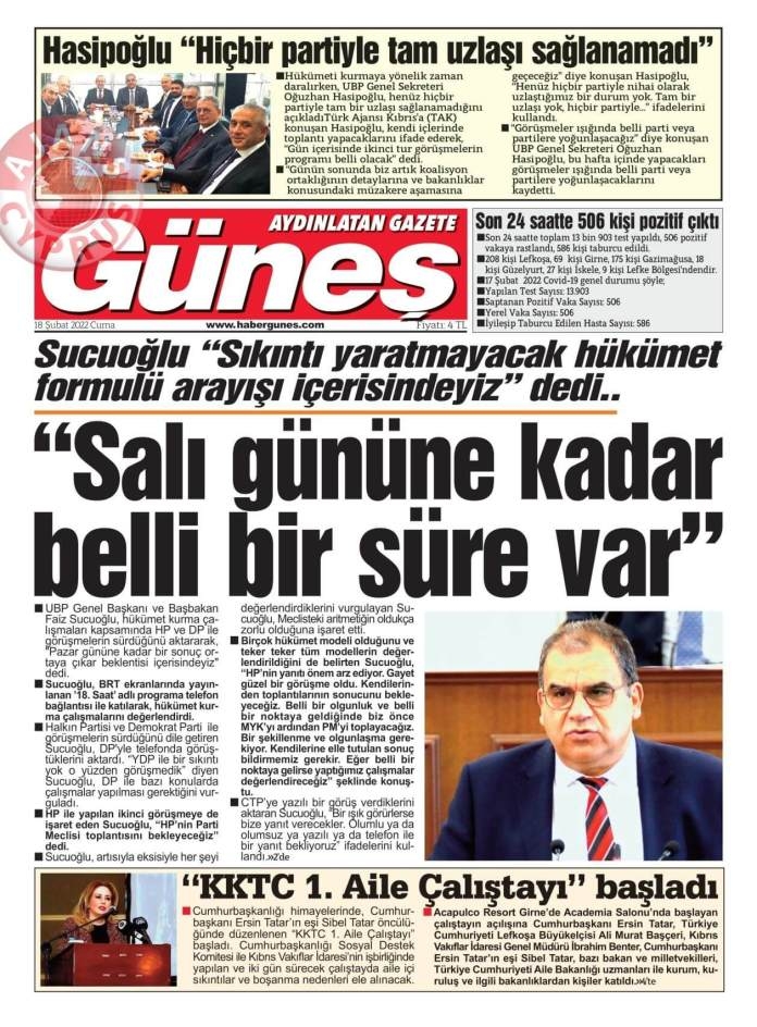 18 Şubat 2022 Cuma Gazete Manşetleri 15