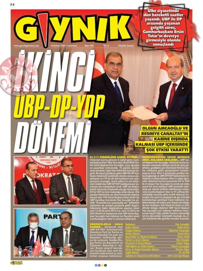 19 Şubat 2022 Cumartesi Gazete Manşetleri 10