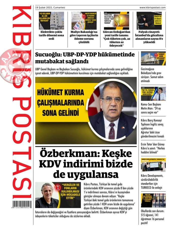 19 Şubat 2022 Cumartesi Gazete Manşetleri 11