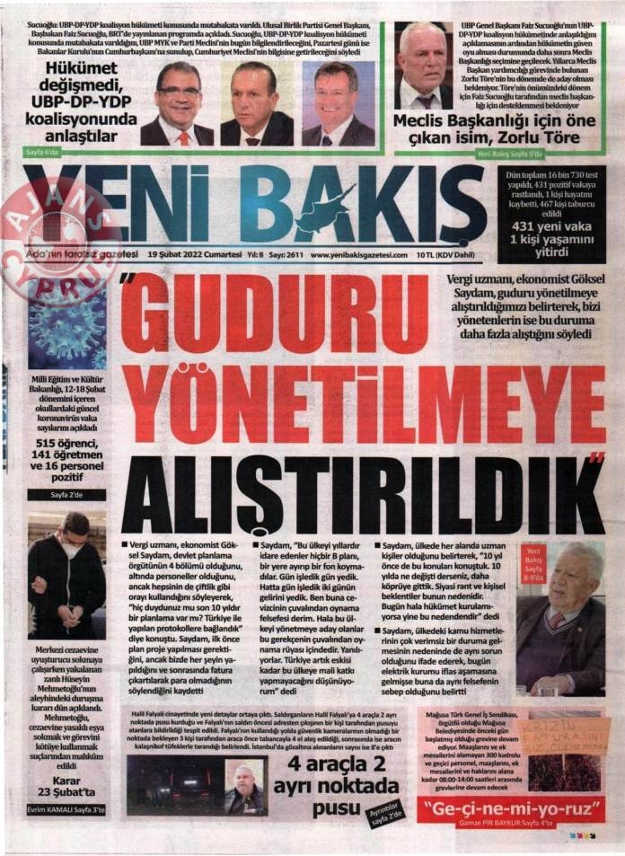 19 Şubat 2022 Cumartesi Gazete Manşetleri 5