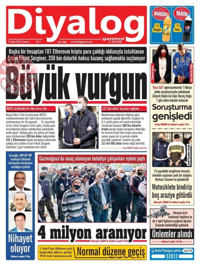 19 Şubat 2022 Cumartesi Gazete Manşetleri 7