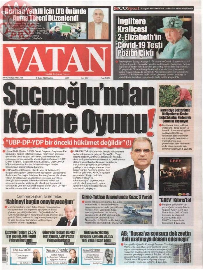 21 Şubat 2022 Pazartesi Gazete Manşetleri 4