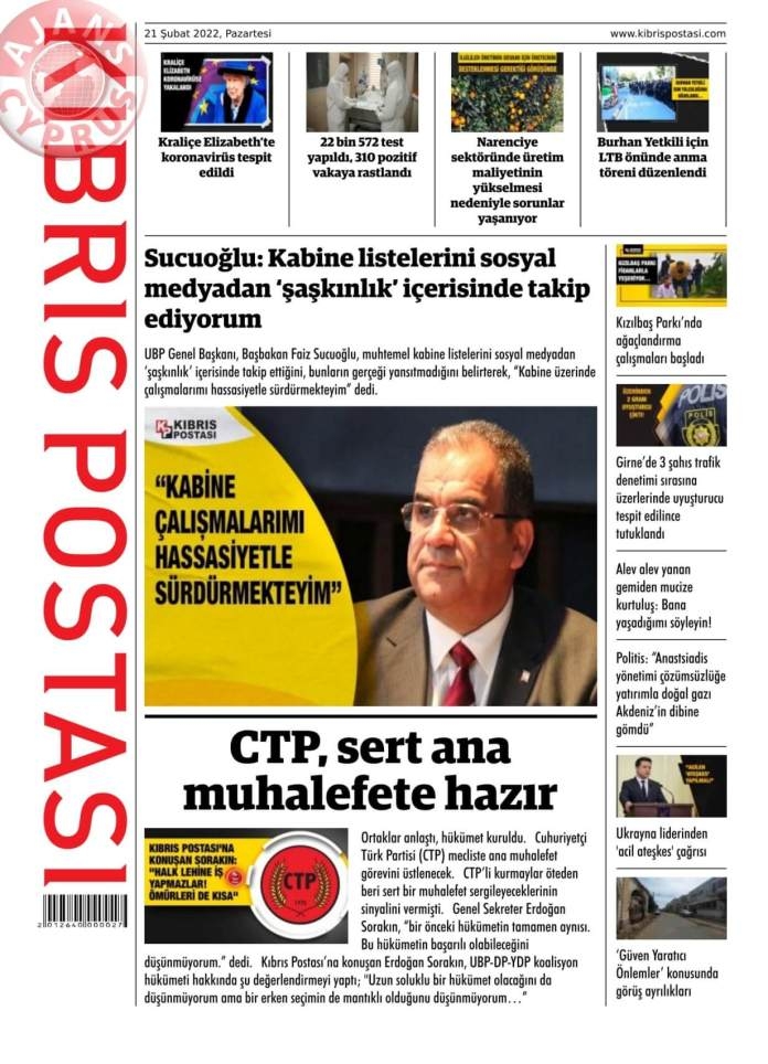 21 Şubat 2022 Pazartesi Gazete Manşetleri 7