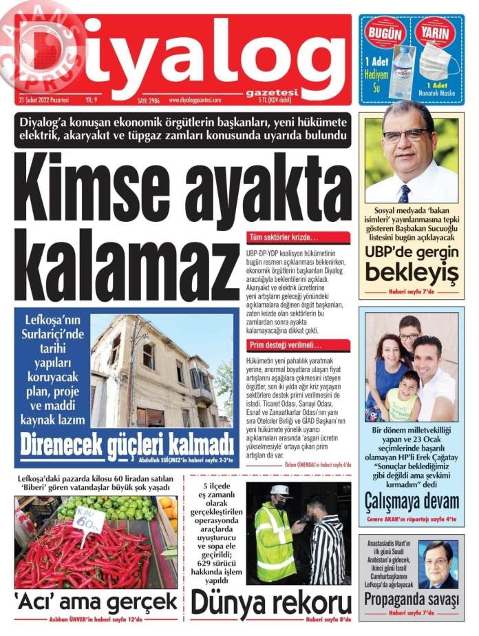 21 Şubat 2022 Pazartesi Gazete Manşetleri 8
