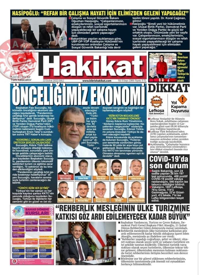 22 Şubat 2022 Salı Gazete Manşetleri 11