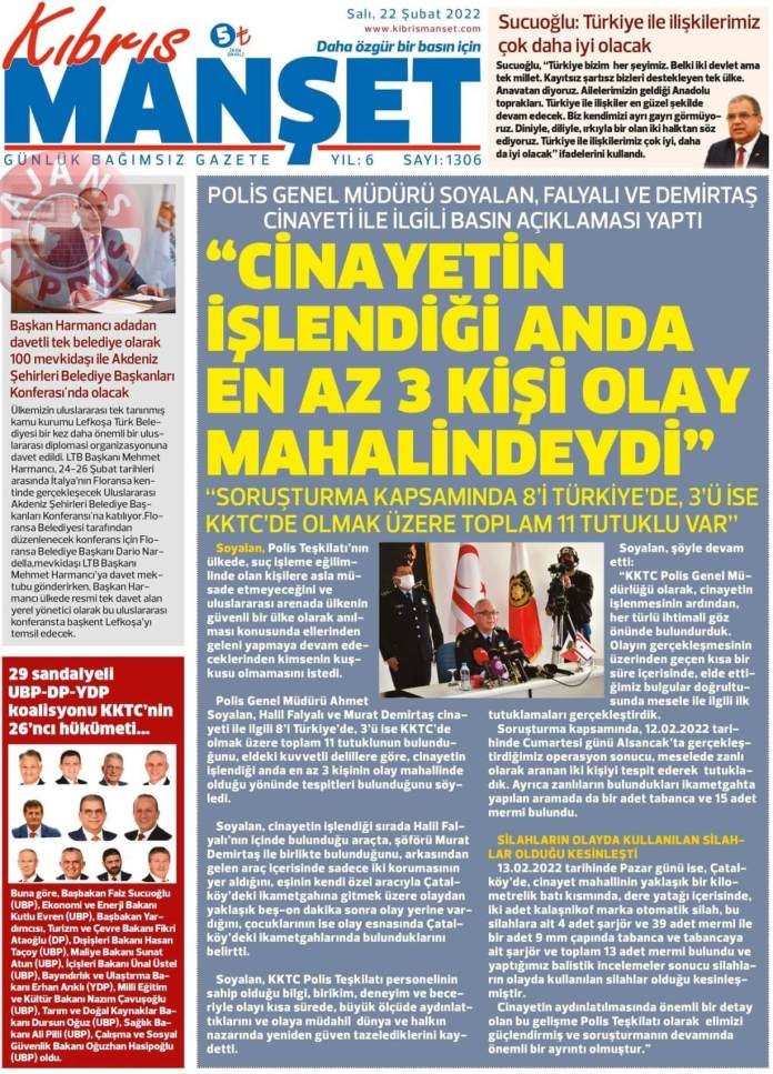 22 Şubat 2022 Salı Gazete Manşetleri 13