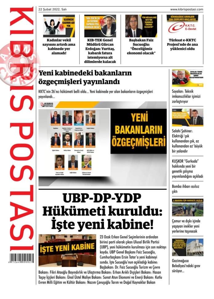 22 Şubat 2022 Salı Gazete Manşetleri 14