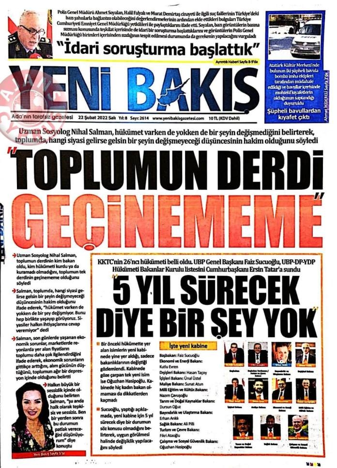 22 Şubat 2022 Salı Gazete Manşetleri 5
