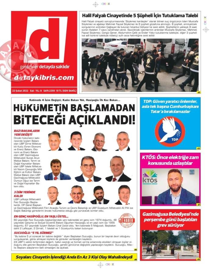 22 Şubat 2022 Salı Gazete Manşetleri 6