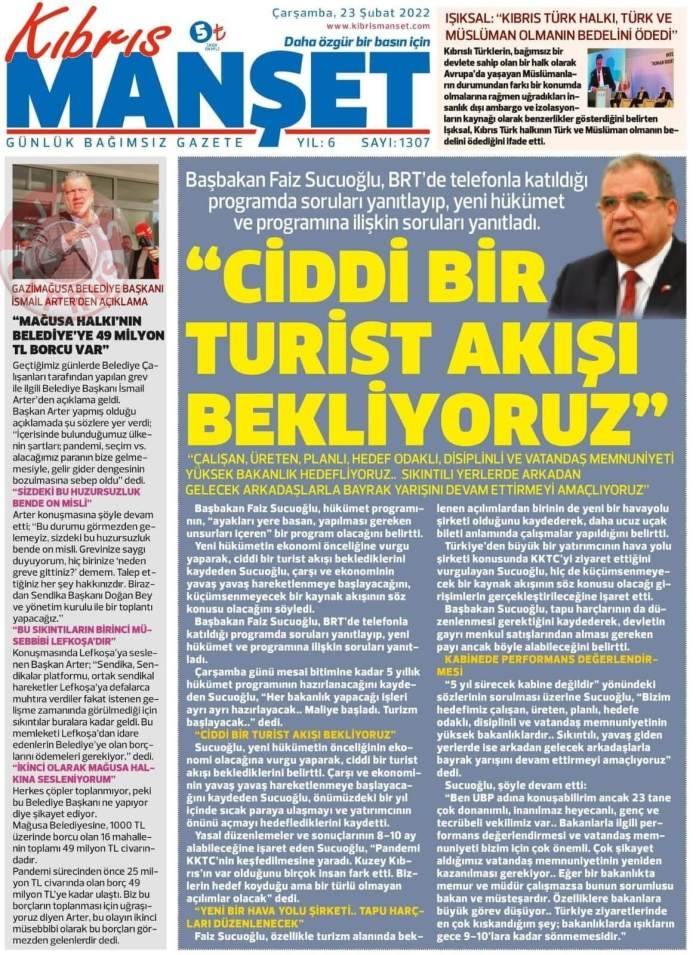 23 Şubat 2022 Çarşamba Gazete Manşetleri 13
