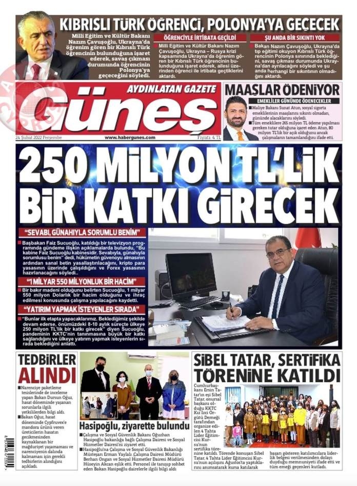 24 Şubat 2022 Perşembe Gazete Manşetleri 10