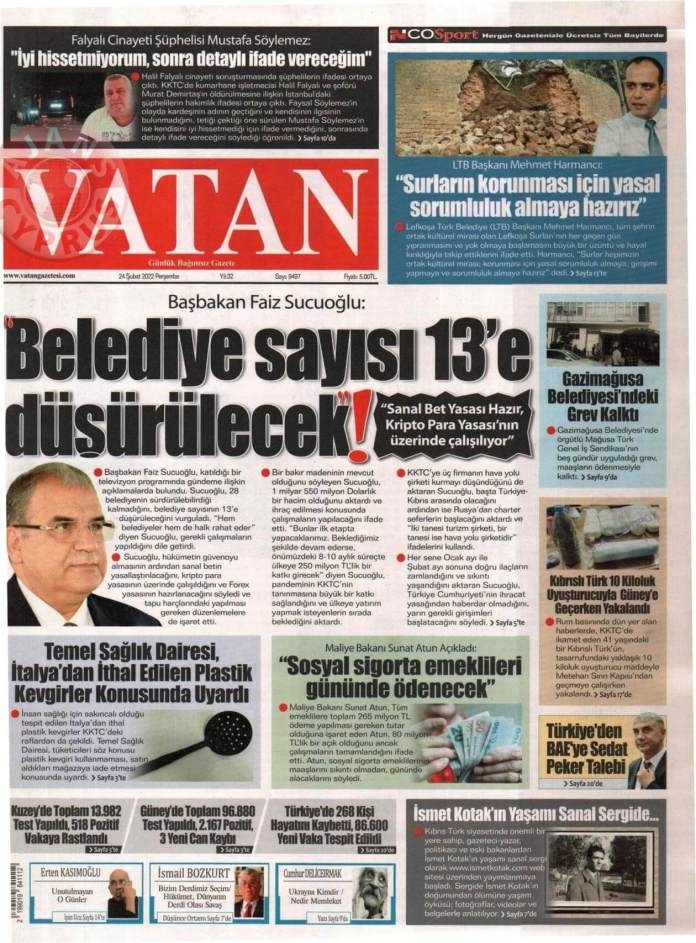 24 Şubat 2022 Perşembe Gazete Manşetleri 2