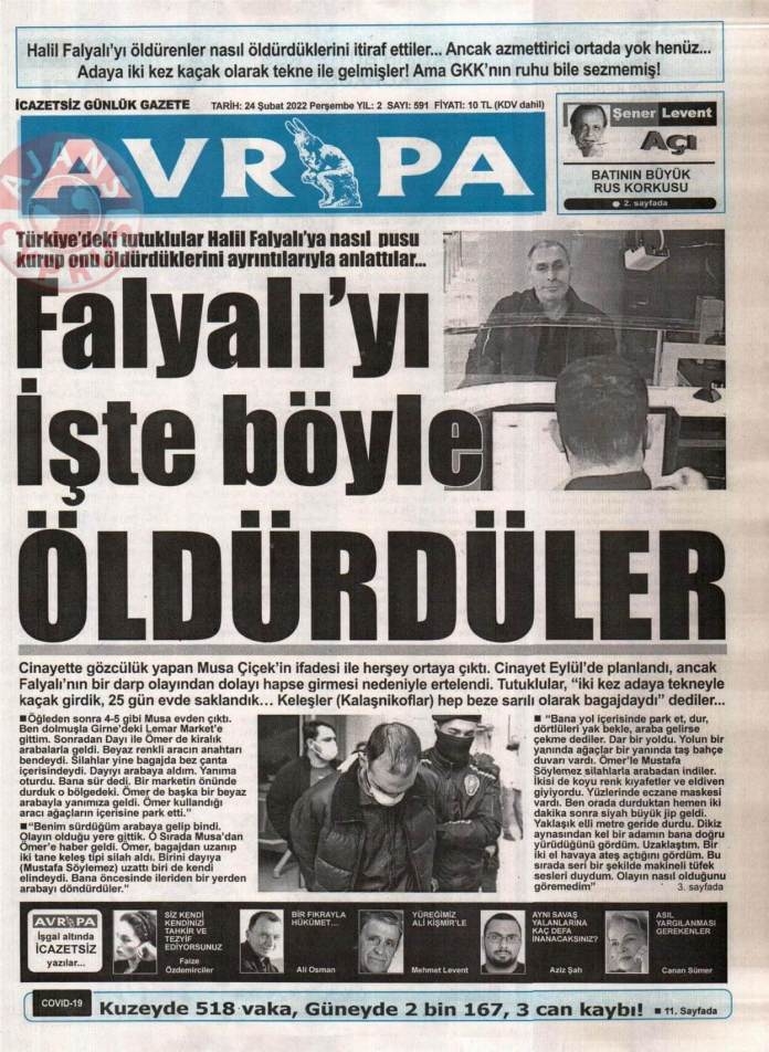24 Şubat 2022 Perşembe Gazete Manşetleri 9