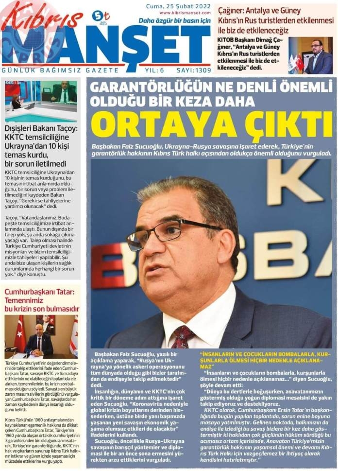 25 Şubat 2022 Cuma Gazete Manşetleri 12