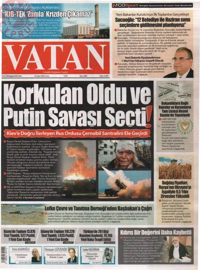 25 Şubat 2022 Cuma Gazete Manşetleri 4
