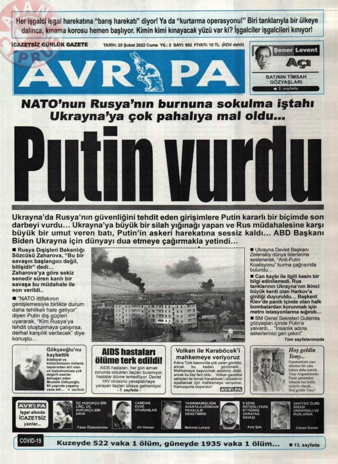 25 Şubat 2022 Cuma Gazete Manşetleri 9