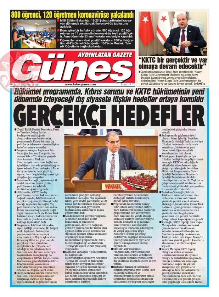26 Şubat 2022 Cumartesi Gazete Manşetleri 10