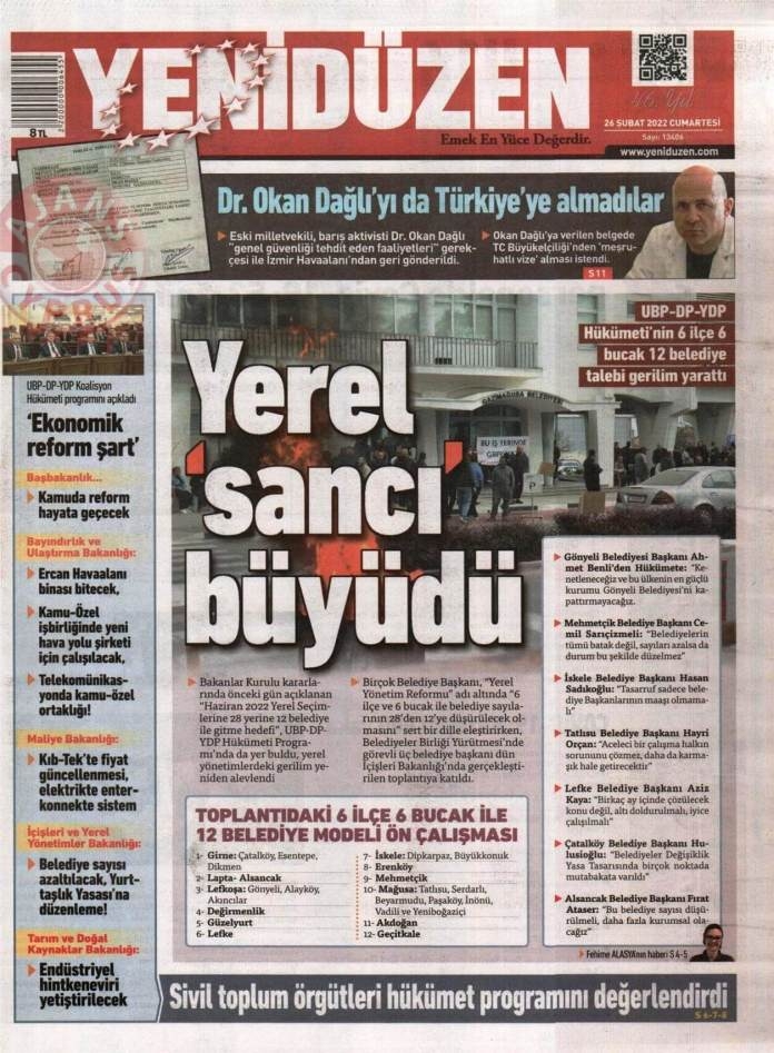 26 Şubat 2022 Cumartesi Gazete Manşetleri 6
