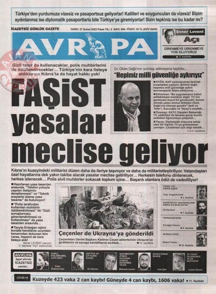 27 Şubat 2022 Pazar Gazete Manşetleri 5