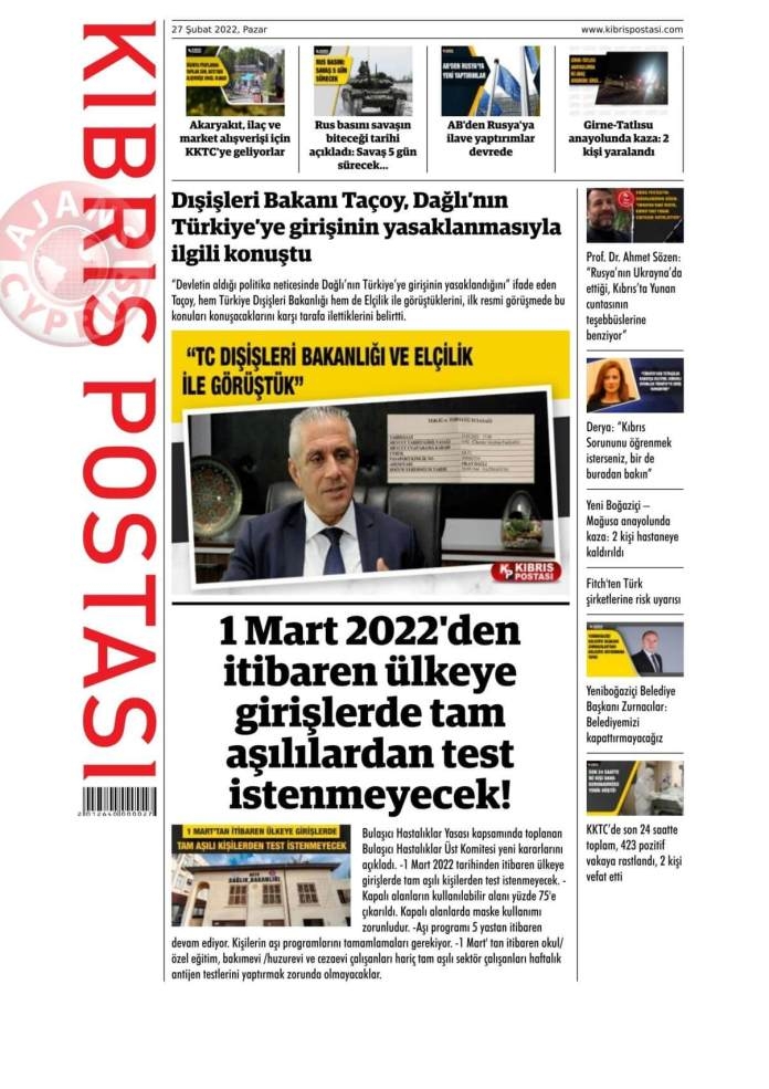 27 Şubat 2022 Pazar Gazete Manşetleri 7
