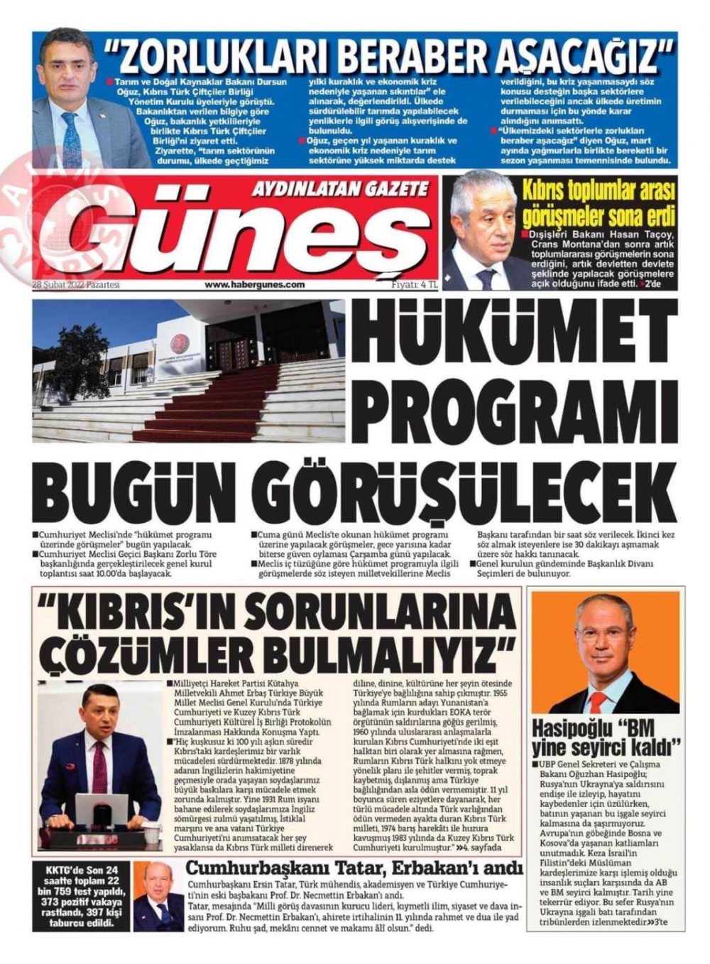 28 Şubat 2022 Pazartesi Gazete Manşetleri 11