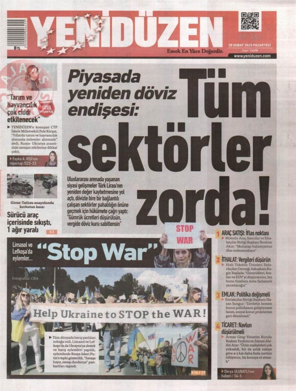 28 Şubat 2022 Pazartesi Gazete Manşetleri 6