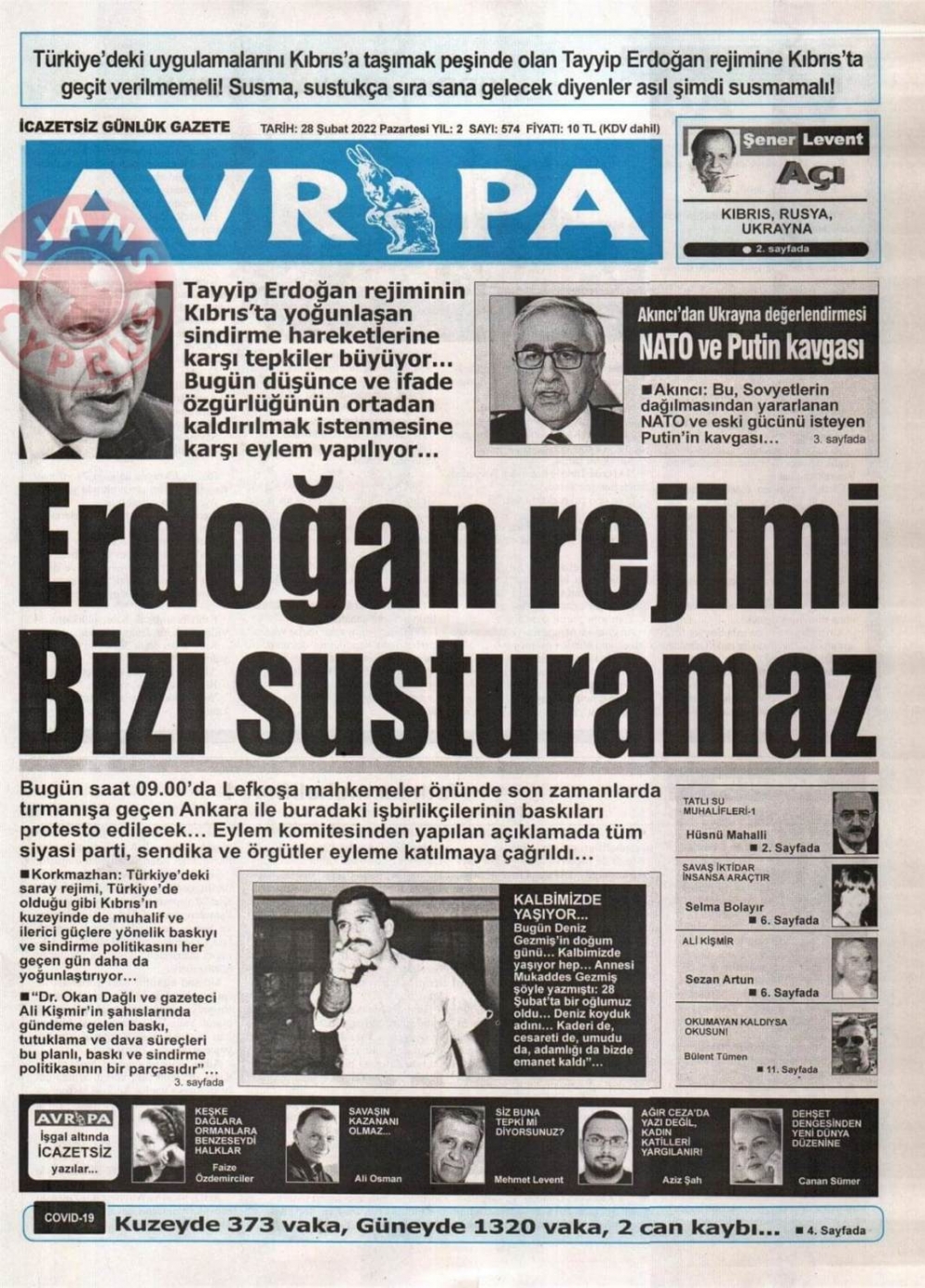 28 Şubat 2022 Pazartesi Gazete Manşetleri 9