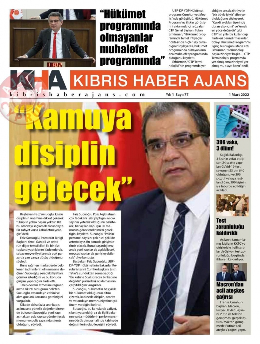 1 Mart 2022 Salı Gazete Manşetleri 10