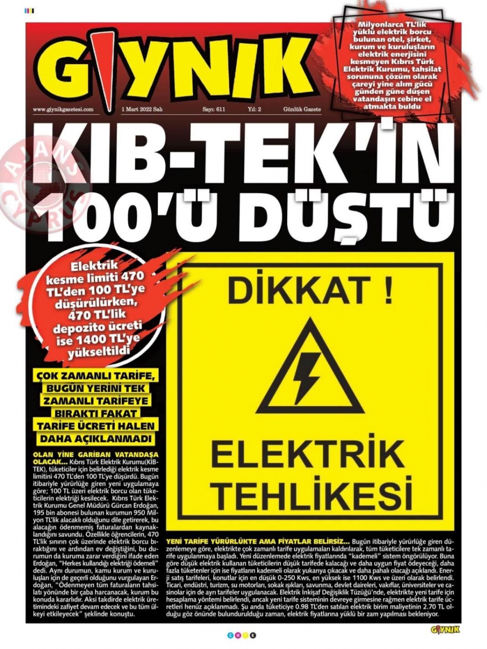 1 Mart 2022 Salı Gazete Manşetleri 11