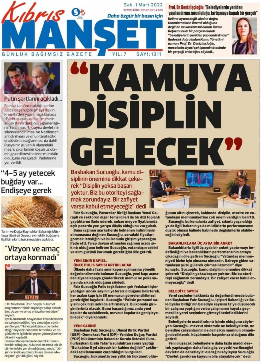 1 Mart 2022 Salı Gazete Manşetleri 12