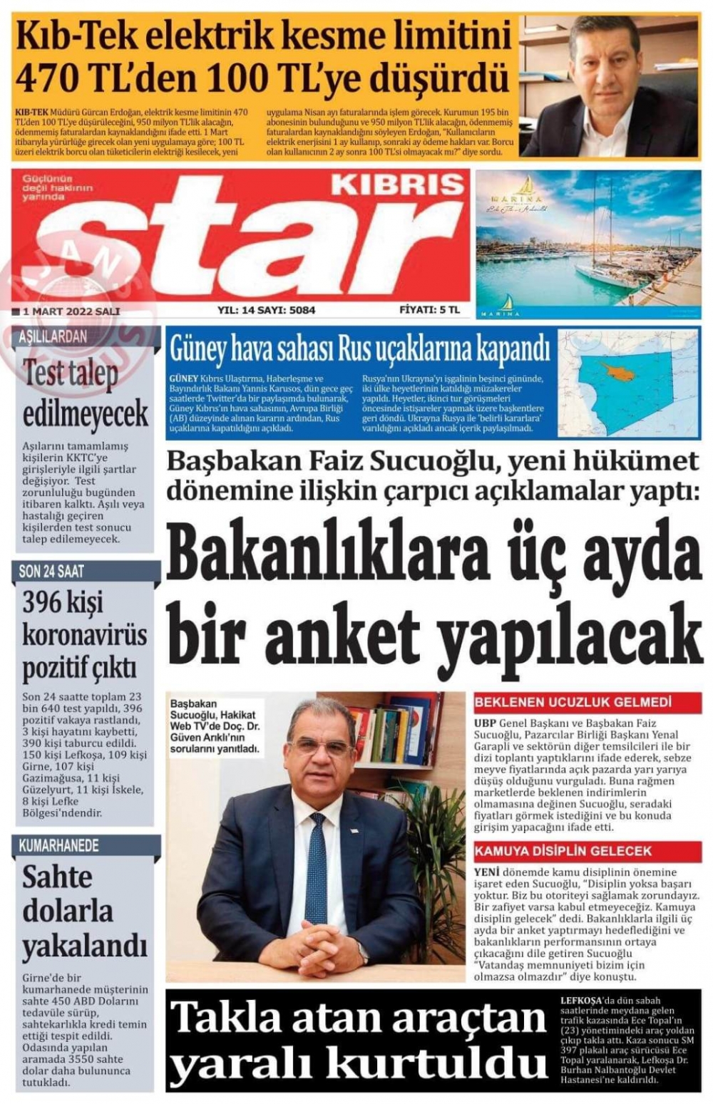1 Mart 2022 Salı Gazete Manşetleri 4