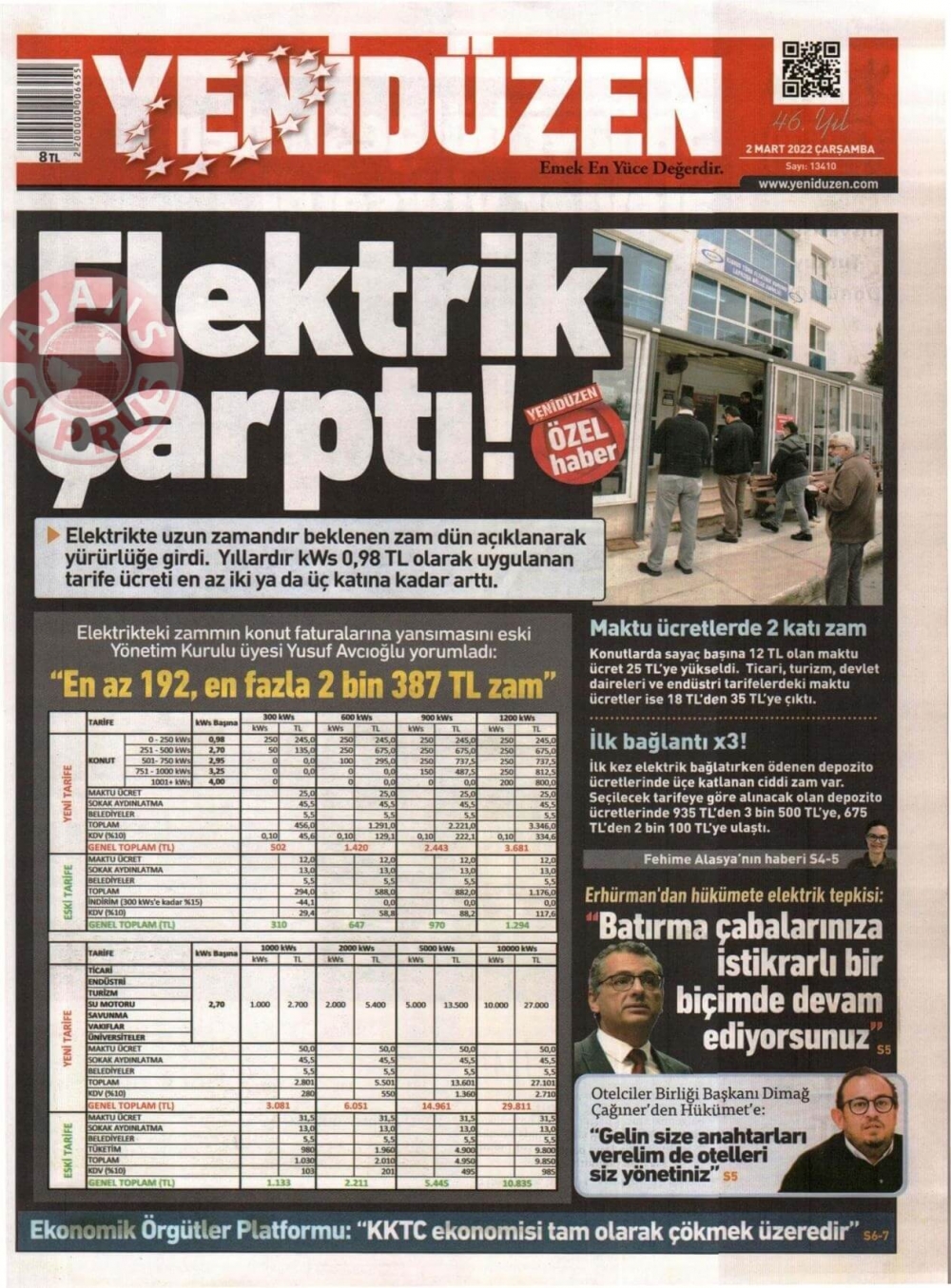 2 Mart 2022 Çarşamba Gazete Manşetleri 6