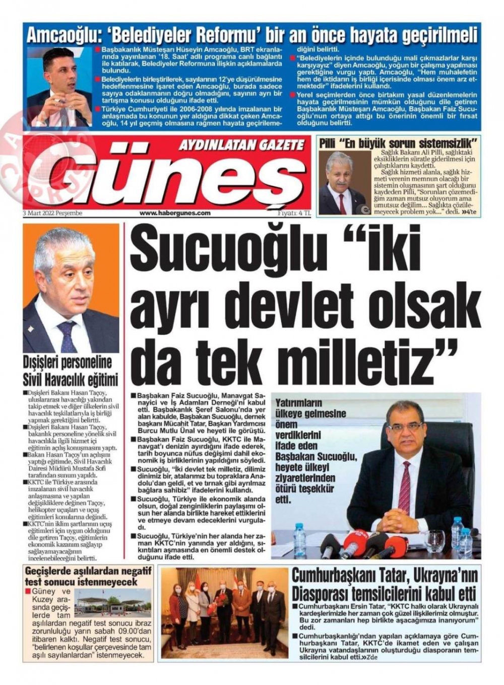 3 Mart 2022 Perşembe Gazete Manşetleri 10