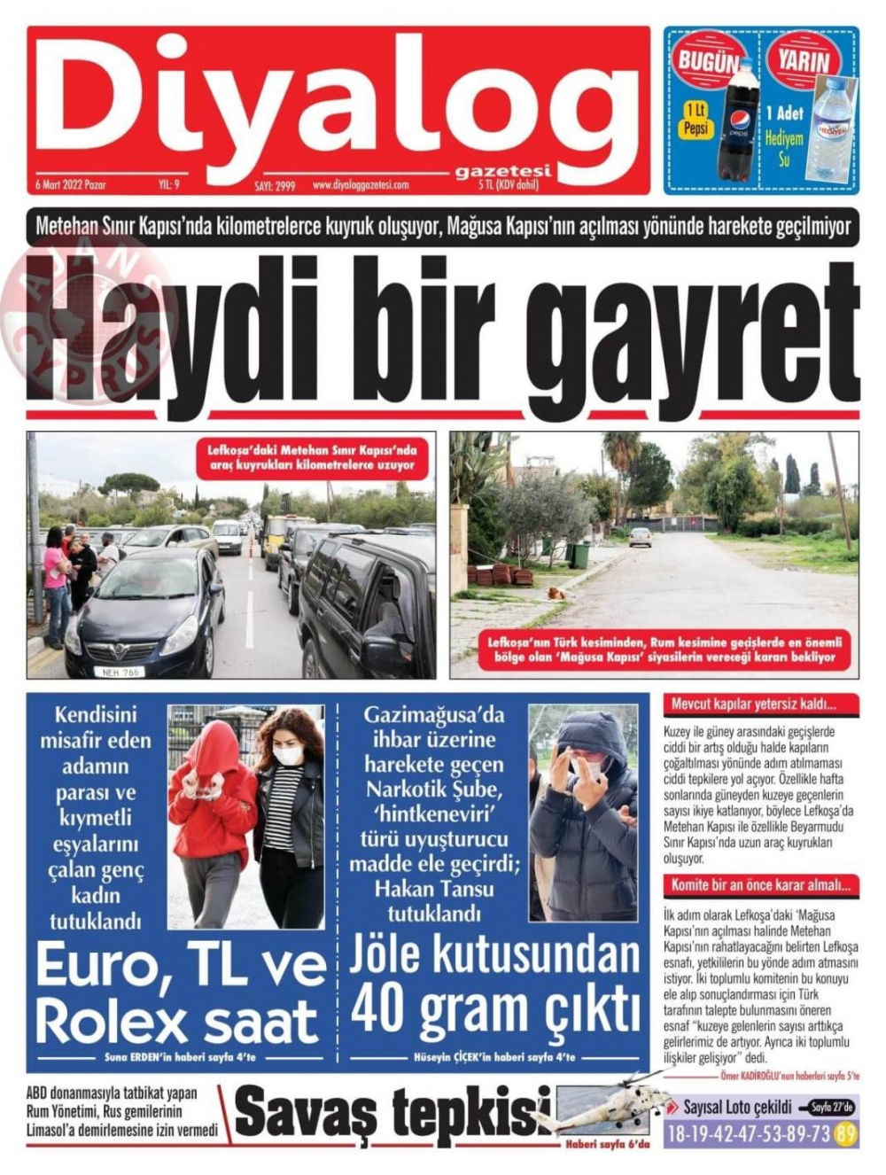 6 Mart 2022 Pazar Gazete Manşetleri 4