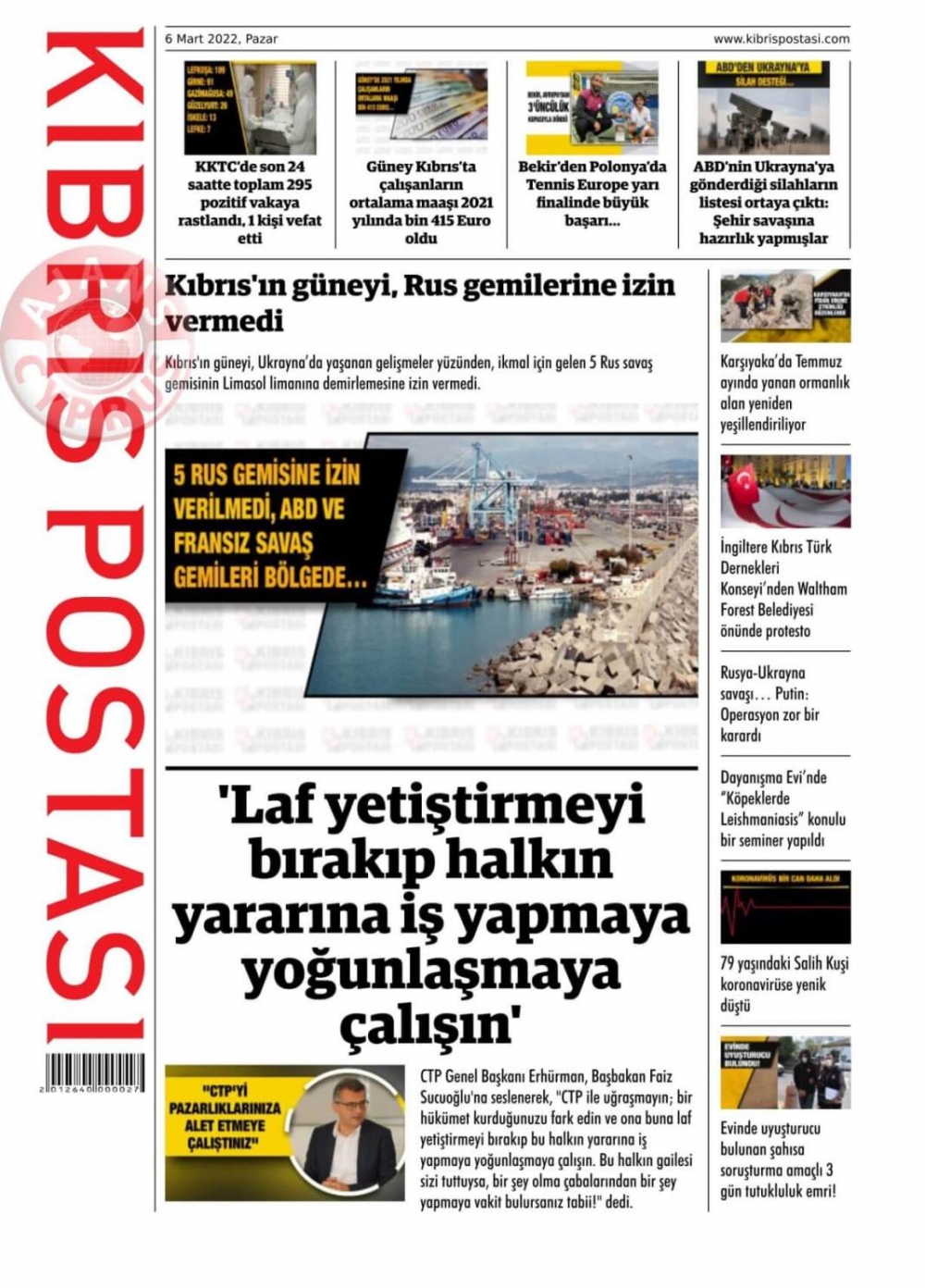 6 Mart 2022 Pazar Gazete Manşetleri 6