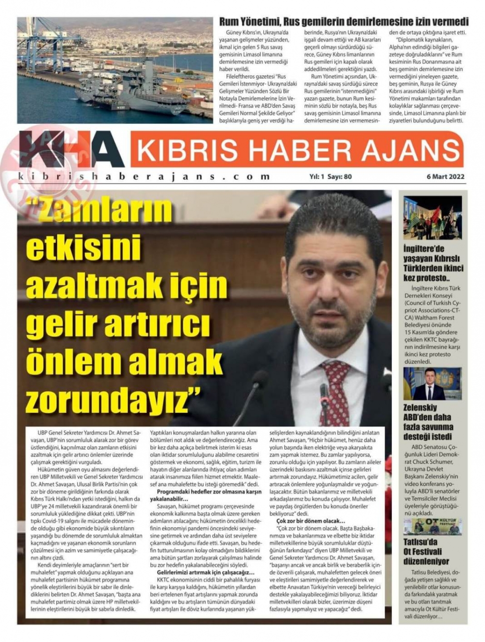6 Mart 2022 Pazar Gazete Manşetleri 7