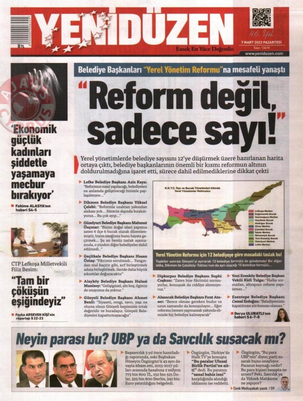 7 Mart 2022 Pazartesi Gazete Manşetleri 6