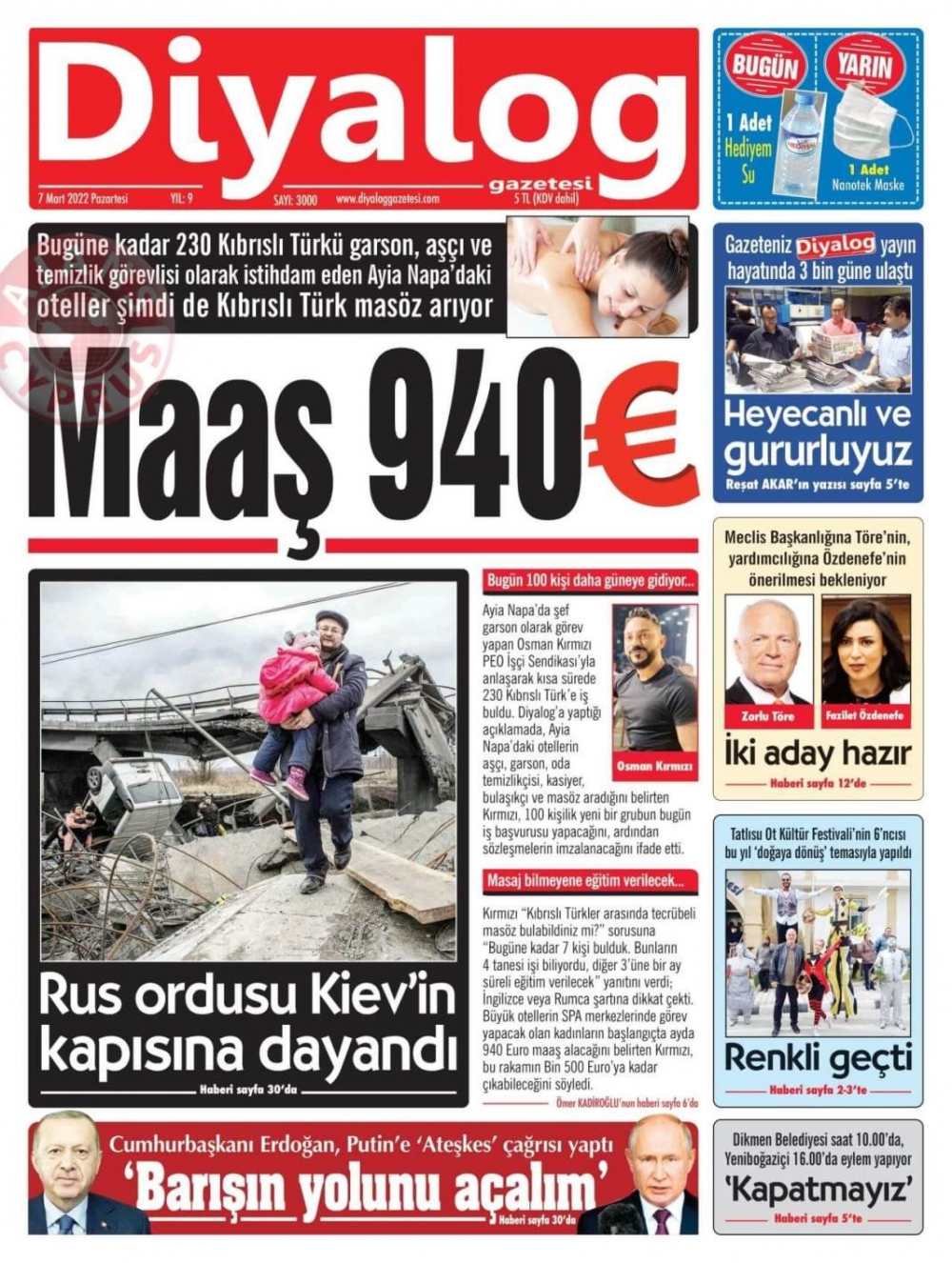 7 Mart 2022 Pazartesi Gazete Manşetleri 8
