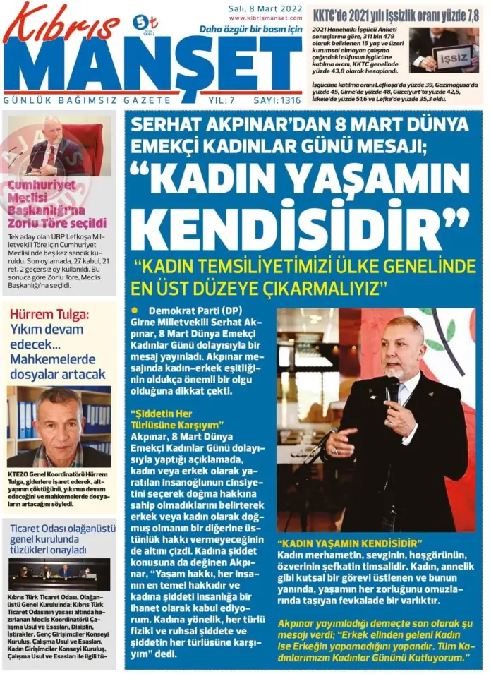 8 Mart 2022 Salı Gazete Manşetleri 12