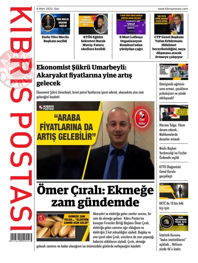8 Mart 2022 Salı Gazete Manşetleri 16
