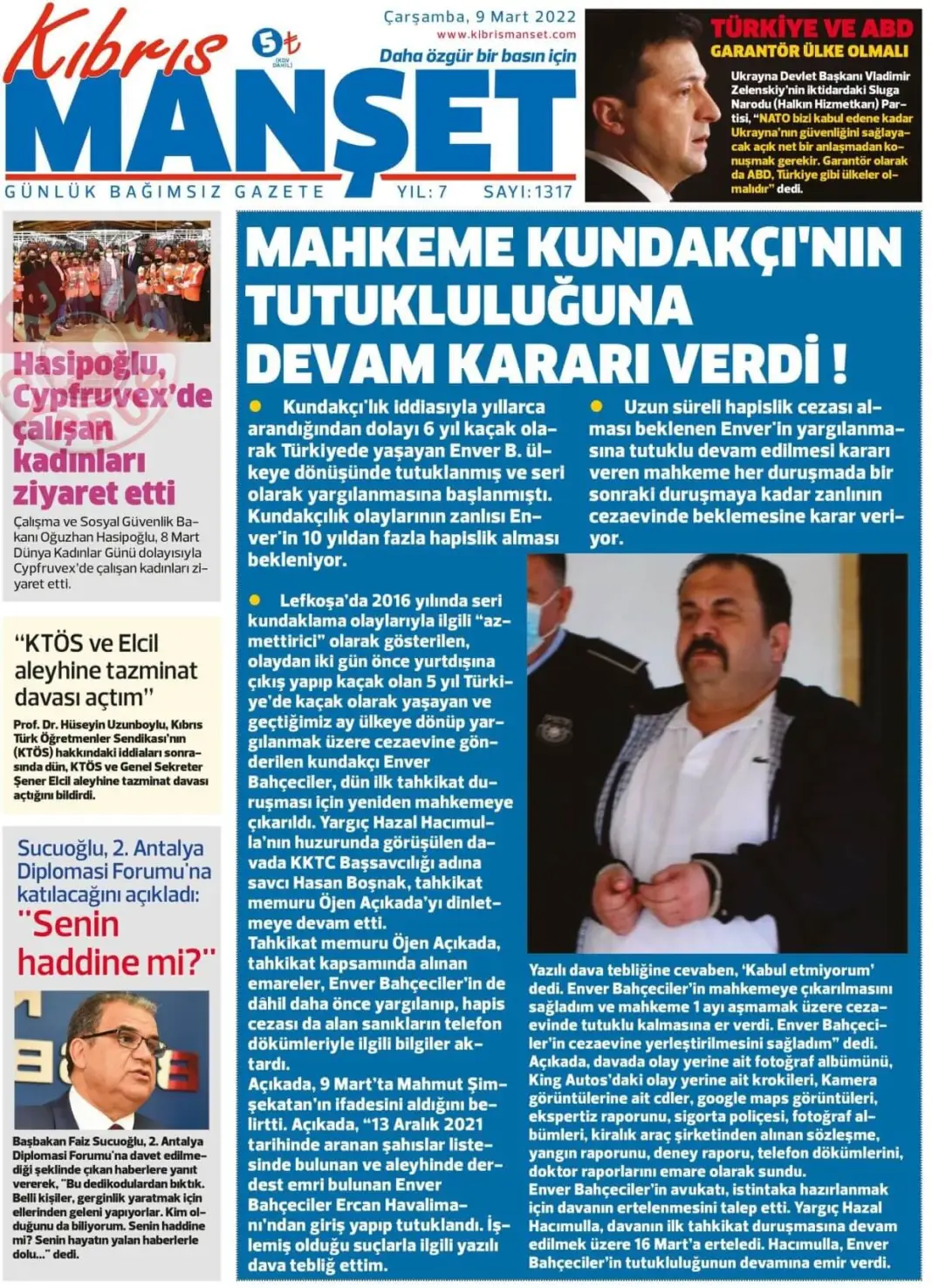 9 Mart 2022 Çarşamba Gazete Manşetleri 13