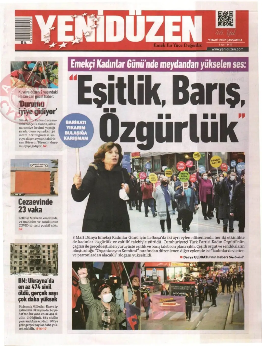 9 Mart 2022 Çarşamba Gazete Manşetleri 8