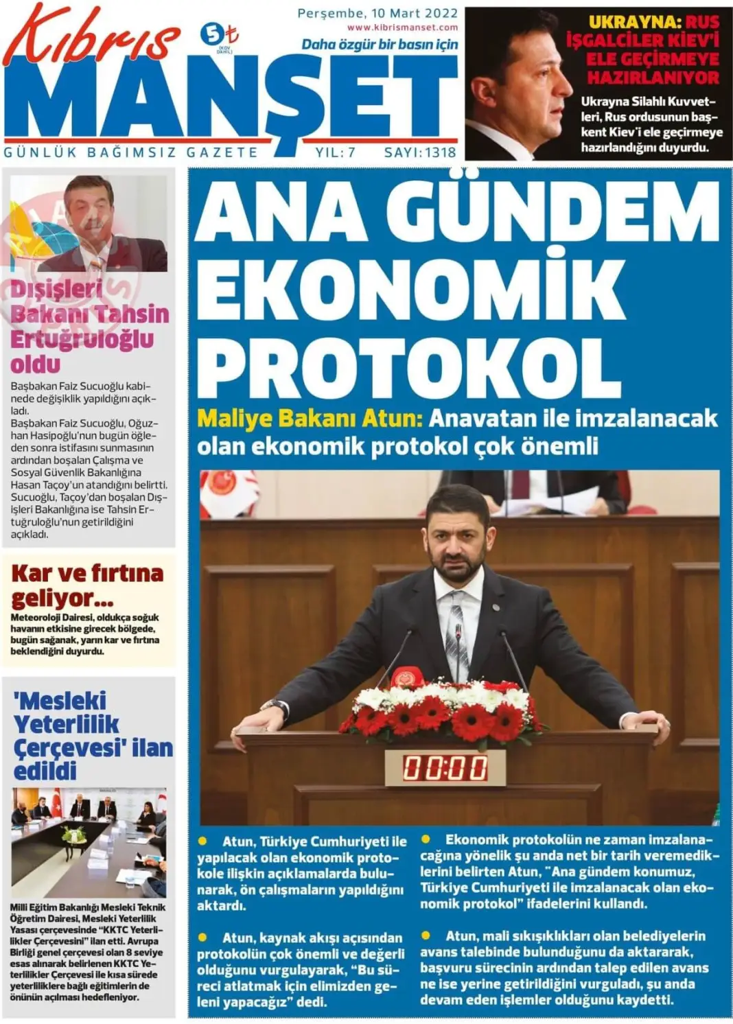 10 Mart 2022 Perşembe Gazete Manşetleri 12