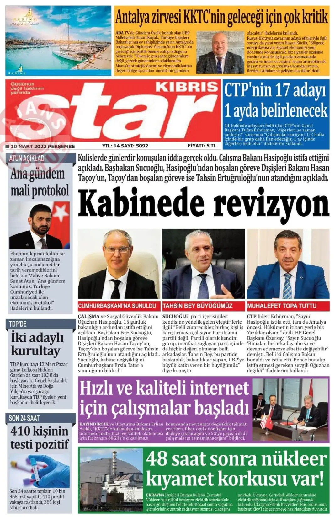 10 Mart 2022 Perşembe Gazete Manşetleri 4