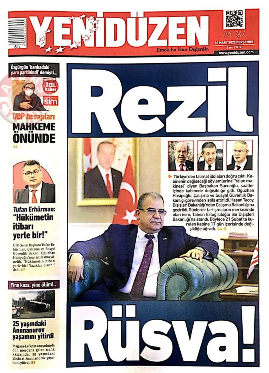 10 Mart 2022 Perşembe Gazete Manşetleri 6