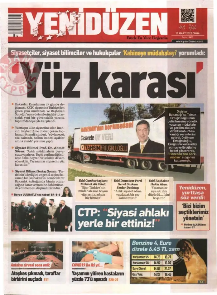 11 Mart 2022 Cuma Gazete Manşetleri 6