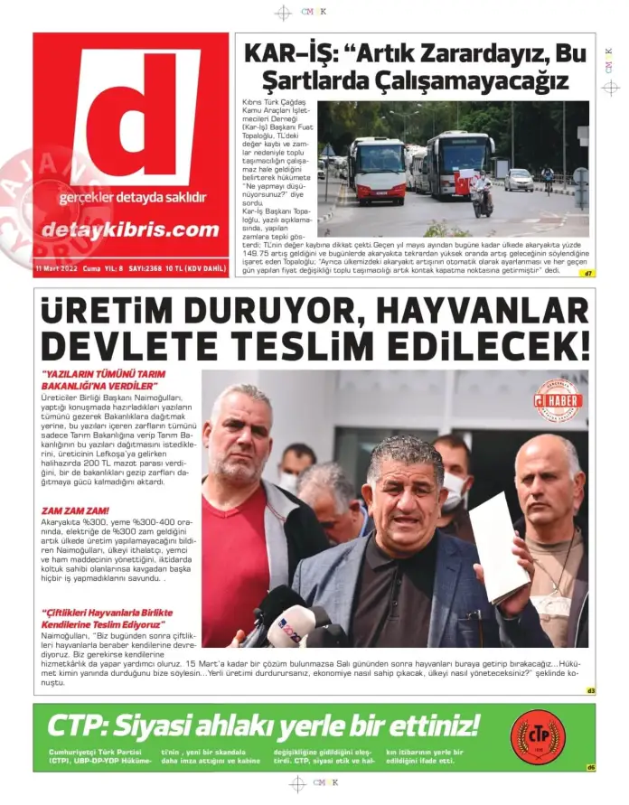 11 Mart 2022 Cuma Gazete Manşetleri 7